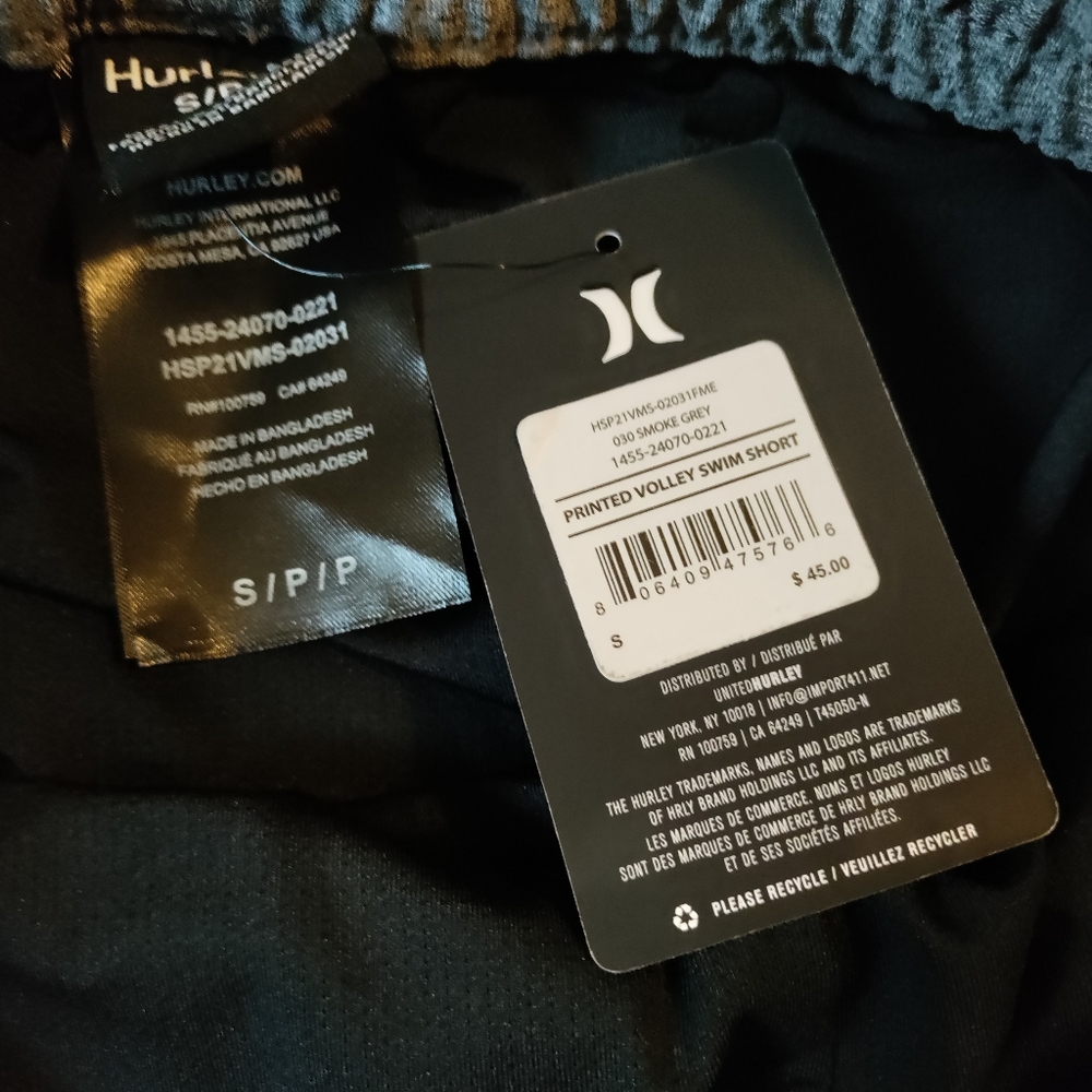 Hurley S swim trunks volley short gray orange NWT - Picture 5 of 11
